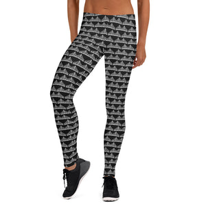Leggings Black White Savannahwood Logo - SAVANNAHWOOD