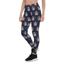 Leggings Snowman Navy Blue - SAVANNAHWOOD