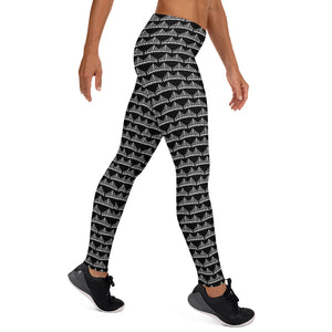 Leggings Black White Savannahwood Logo - SAVANNAHWOOD