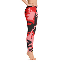 Pink, Red and Black Camouflage Leggings - SAVANNAHWOOD