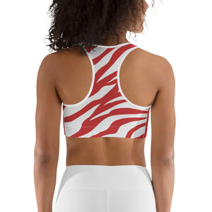 Sports bra Red and White Trim - SAVANNAHWOOD