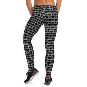 Leggings Black White Savannahwood Logo - SAVANNAHWOOD