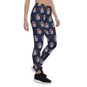 Leggings Snowman Navy Blue - SAVANNAHWOOD