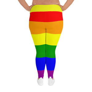 Plus Size Leggings Rainbow - SAVANNAHWOOD
