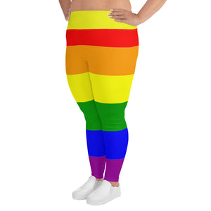 Plus Size Leggings Rainbow - SAVANNAHWOOD