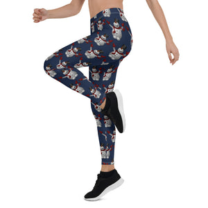 Leggings Snowman Navy Blue - SAVANNAHWOOD