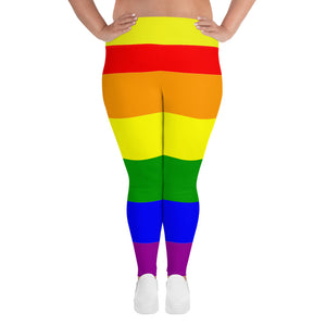 Plus Size Leggings Rainbow - SAVANNAHWOOD
