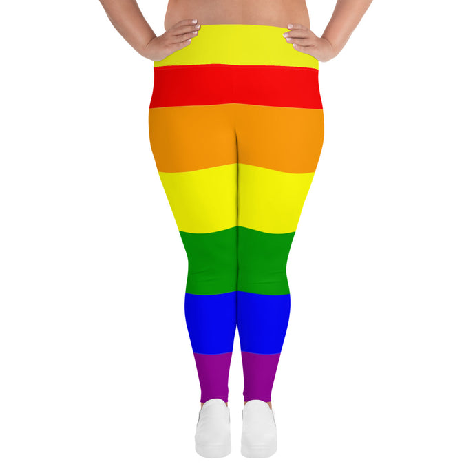 Plus Size Leggings Rainbow - SAVANNAHWOOD