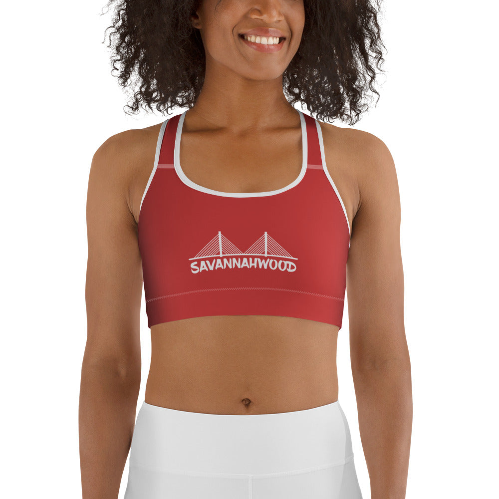 Sports bra Red and White Trim - SAVANNAHWOOD