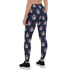 Leggings Snowman Navy Blue - SAVANNAHWOOD