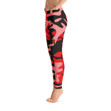 Pink, Red and Black Camouflage Leggings - SAVANNAHWOOD