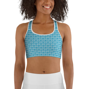 Sports Bra Blue And White - SAVANNAHWOOD
