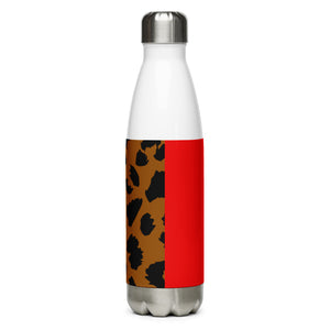 Stainless Steel Water Bottle Leopard and Red - SAVANNAHWOOD