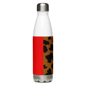Stainless Steel Water Bottle Leopard and Red - SAVANNAHWOOD