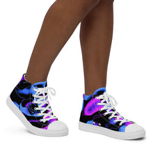 Women’s high top canvas shoes Dancing Blue - SAVANNAHWOOD