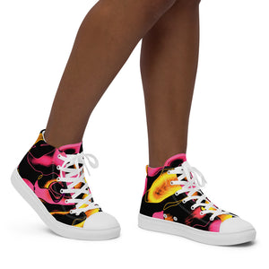 Women’s high top canvas shoes Pretty Pink - SAVANNAHWOOD