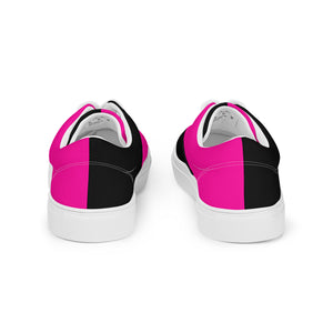 Women’s lace-up canvas shoes Neon Pink - SAVANNAHWOOD