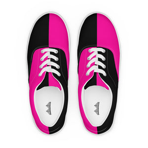 Women’s lace-up canvas shoes Neon Pink - SAVANNAHWOOD