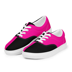 Women’s lace-up canvas shoes Neon Pink - SAVANNAHWOOD