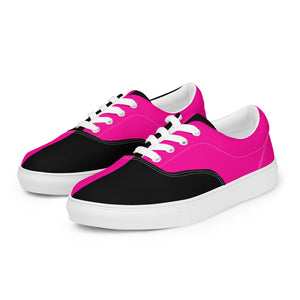 Women’s lace-up canvas shoes Neon Pink - SAVANNAHWOOD