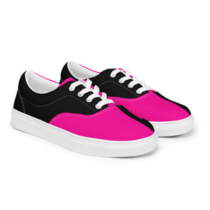 Women’s lace-up canvas shoes Neon Pink - SAVANNAHWOOD